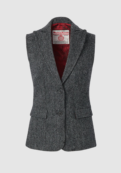 別注 Harris Tweed JKT✕VEST Harris Tweed Pippa Ladies Waistcoat - Charcoal Herringbone