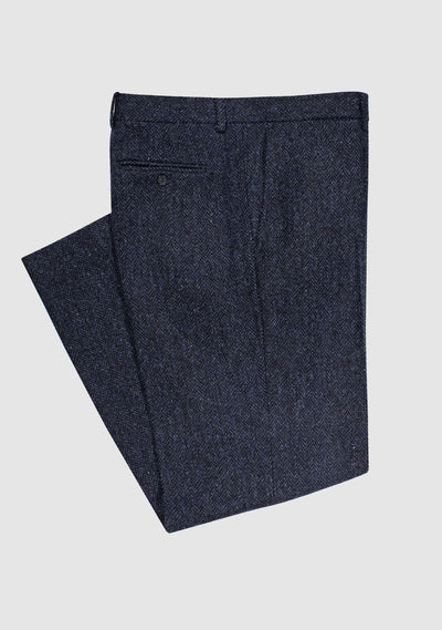 Nicholas Tweed Trouser - Navy Herringbone