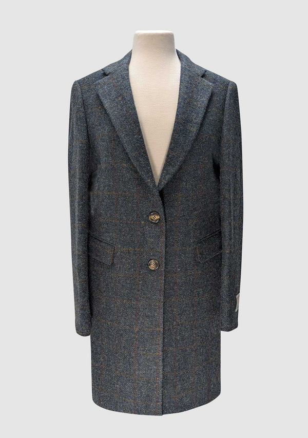 Christine Ladies Coat - Blue Multi Check