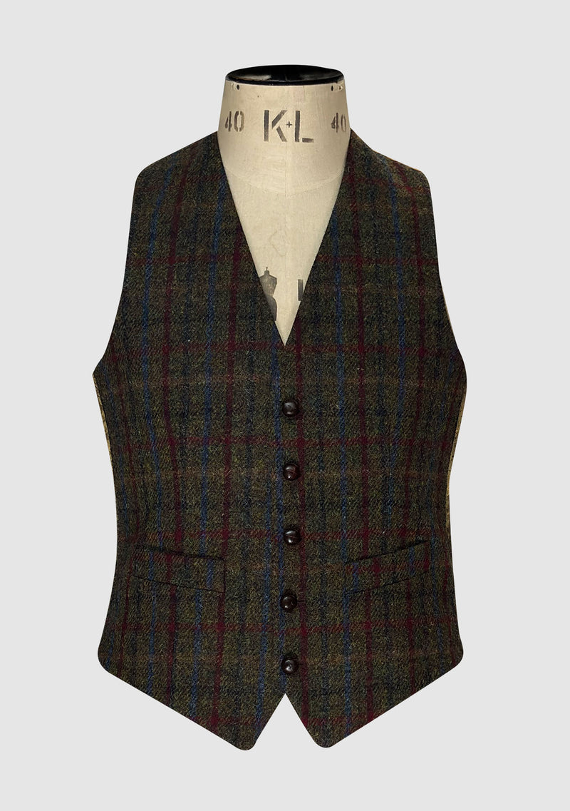 Iain Waistcoat - Green/Red Check