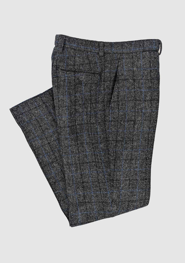 Nicholas Tweed Trouser - Grey/Blue Check