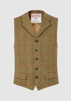 Angus Mens Harris Tweed Waistcoat Mustard – Bucktrout Tailoring