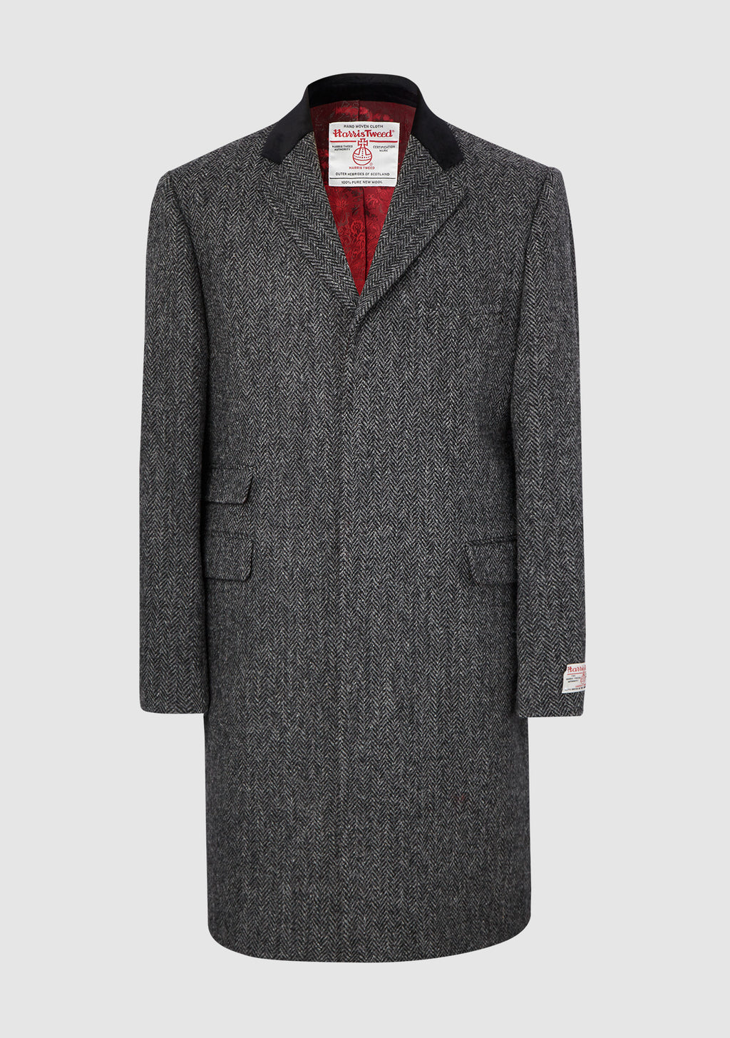 Harris Tweed Coat Mens Chelsea Overcoat in Charcoal – Bucktrout