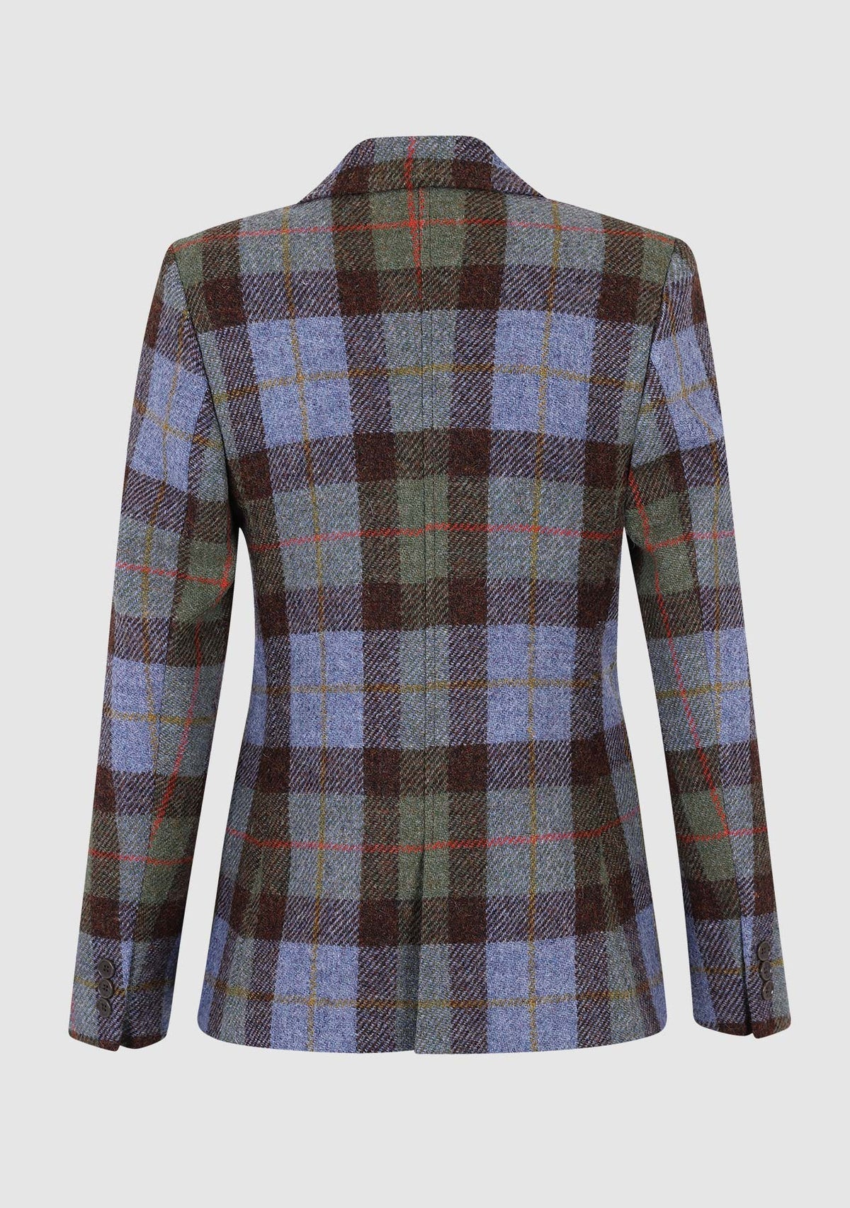 Harris Tweed Ladies Claire Hacking Jacket - Green/Blue Check
