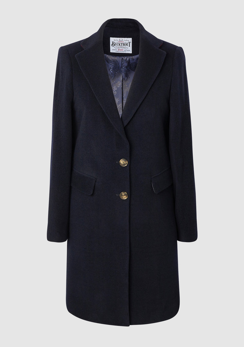 Christine Ladies Coat - Navy Wool/Cashmere