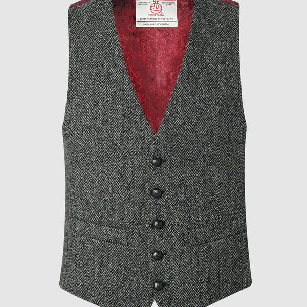 Charcoal tweed waistcoat hot sale