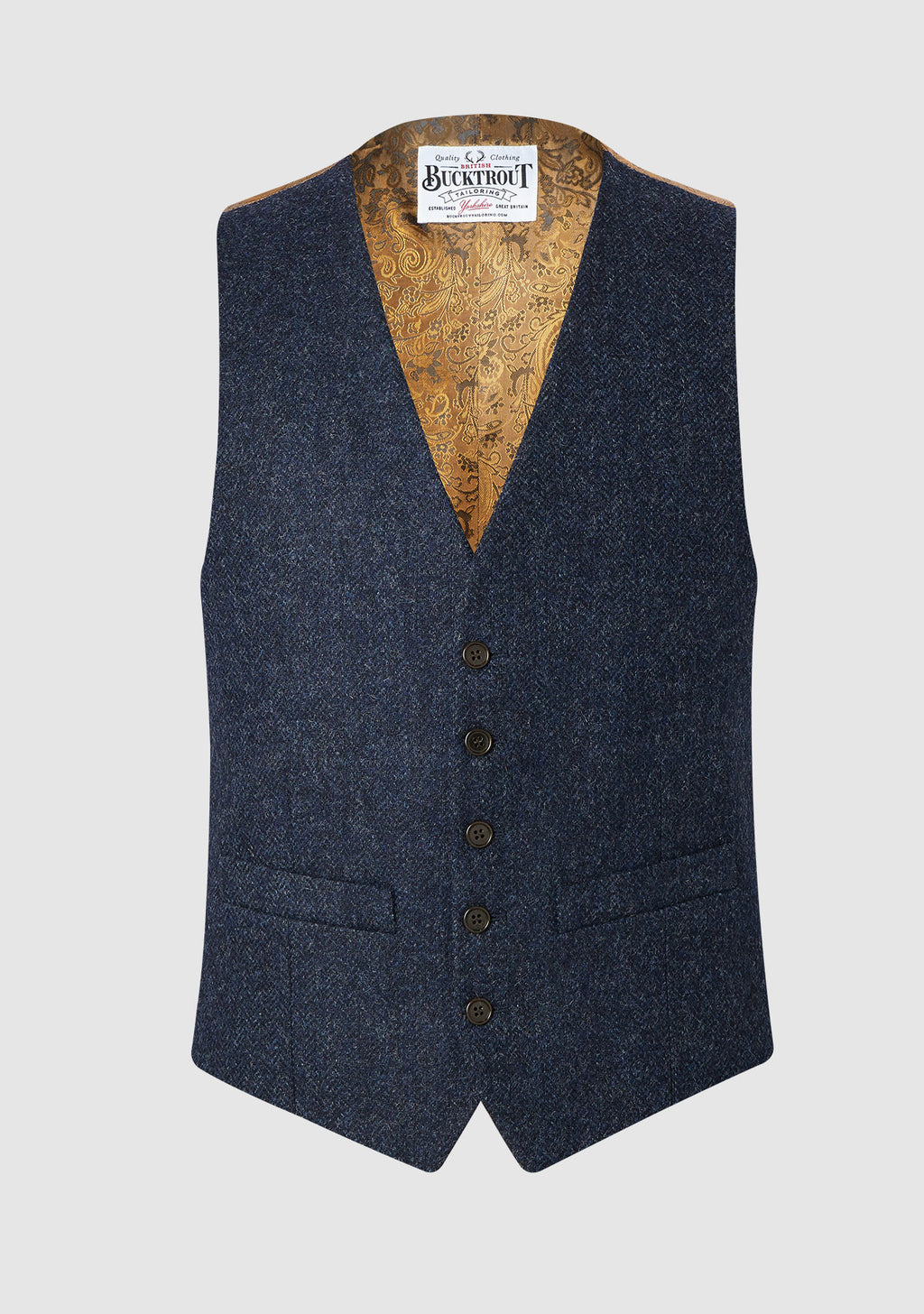 Yorkshire Tweed Mens Iain Waistcoat - Blue Herringbone – Bucktrout