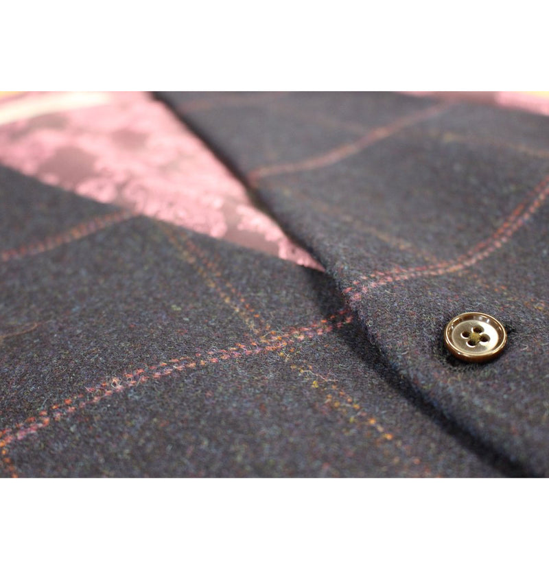 Iain Waistcoat - Navy/Pink