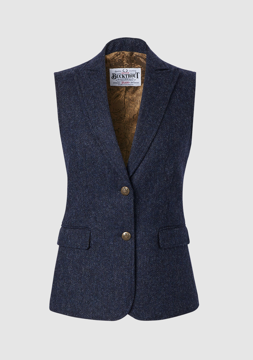 Yorkshire Tweed Pippa Ladies Waistcoat Blue Bucktrout Tailoring
