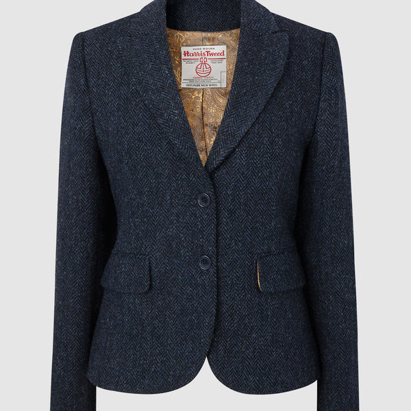 Harris Tweed Tammy Jacket Navy Herringbone Bucktrout Tailoring