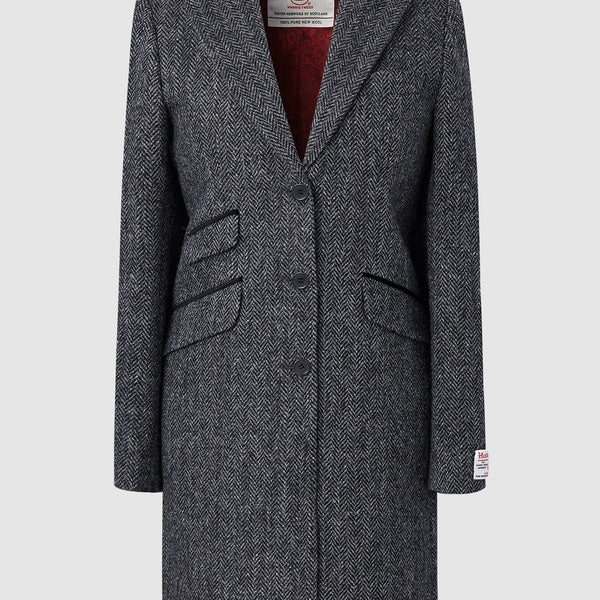 Harris Tweed Ladies Tori Coat - Charcoal Herringbone – Bucktrout