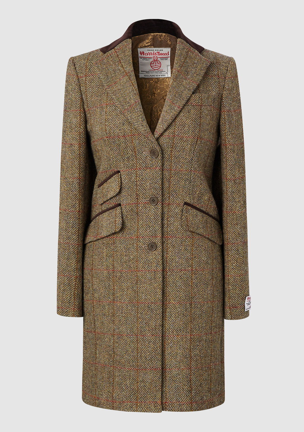 Harris Tweed Ladies Tori ¾ Coat - Mustard Check – Bucktrout Tailoring