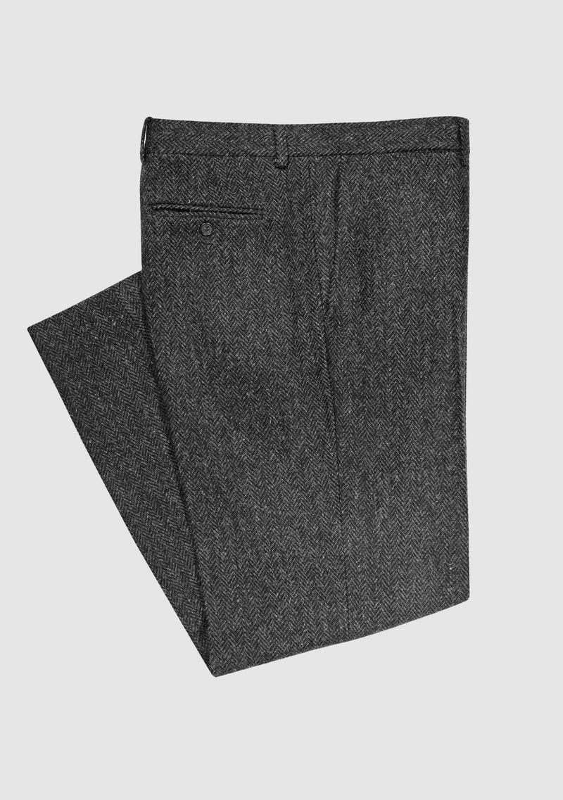 Mens Tweed Trousers - Charcoal